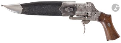 null Couteau revolver « Dumonthier-Lefaucheux » à broche, six coups, calibre 7 mm...