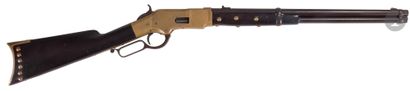null Winchester" model 1866 saddle rifle, caliber 44. 

Round barrel of 49cm, with...