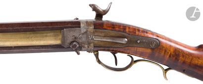 null Fusil de chasse à percussion des Plaines type Kentucky, 2 coups, calibre 54,...