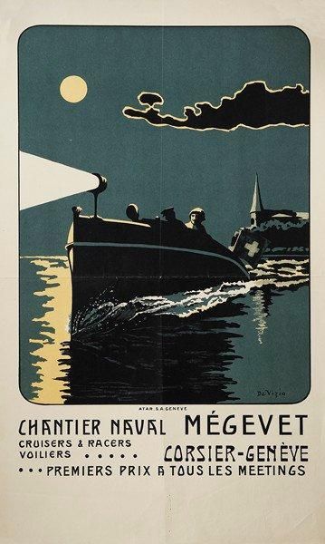 DE VIZIO Chantier Naval Megevet. Imp. Atar, Genève. Non entoilée. B.E. (pli médian...