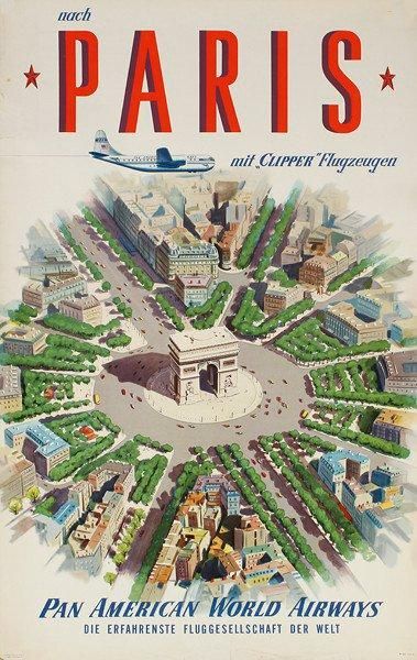 ANONYME Paris. Pan American World Airways, 1951. Litho in the USA. (texte en allemand)....