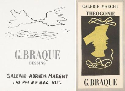Georges BRAQUE Galerie Maeght - Theogonie. Affiche originale. Imp. Mourlot, Paris....