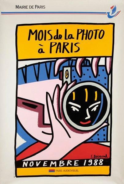 François BOISROND Mois de la Photo à Paris, 1988. Non entoilée. B.E. 160 x 120 c...