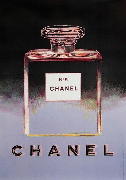 Andy WAHROL Chanel N°5 noir-mauve, 1997. Entoilée. B.E. 160 x 120 cm