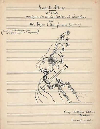 Fernand HALPHEN. Recueil de manuscrits musicaux autographes signés, de mélodies,...