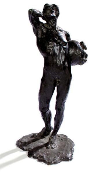 Alfredo PINA (1883-1966) Le porteur de calebasse, 1916 Sculpture en bronze à la cire...