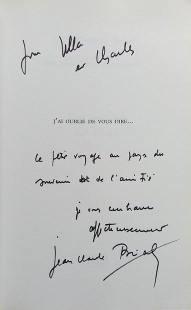 null [AZNAVOUR, CHARLES - BRIALY, JEAN-CLAUDE]
1 ouvrage dédicacé et signé par Jean-Claude...