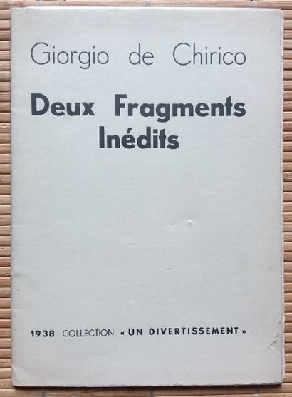 null [ART]
8 catalogues ou fascicules divers

*Giorgio de Chirico.
Deux fragments...