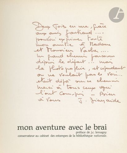  DIEUZAIDE, JEAN (1921-2003) [Signed] Mon aventure avec le brai. Auto-édition, 1974....