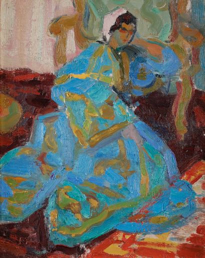 null Roger Marcel LIMOUSE (1894-1990)
Marocaine assise, 1956
Huile sur toile.
Signée...