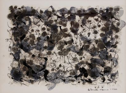 null Claude VISEUX (1927-2008)
Composition, 1960
Encre et huile sur papier.
Signée...