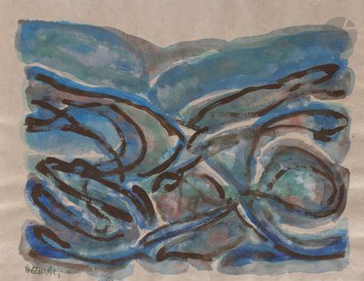 null Robert HELMAN (1910-1990)
Composition
Aquarelle sur papier chiffon.
Signée en...