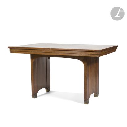 null EUGÈNE PRINTZ (1879-1948) Dining 
room set composed of:
- A rectangular table,...