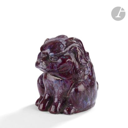  ERNEST CHAPLET (1835-1909) Dog (or lion) of FoSculpture zoomorphic created from...