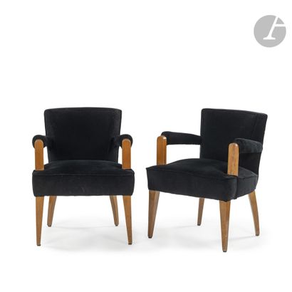 null BAPTISTIN SPADE (1891-1969) (ATTRIBUTED TO
)A pair of bridge chairs. The front...