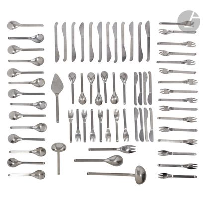  JEAN LUCE (1895-1964) - MEMBER OF THE UAMP 67-piece stainless steel household set...