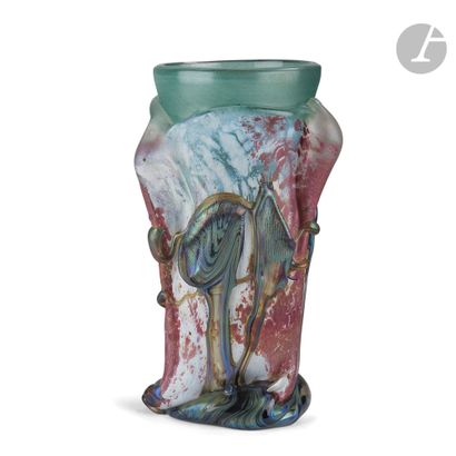 null Jean-Claude NOVARO [France] (1943-2014
)Large turquoise blown glass vase with...