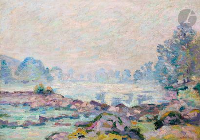 null Armand GUILLAUMIN (1841-1927)
Le Barrage de Génétin, vers 1910
Huile sur toile.
Signée...