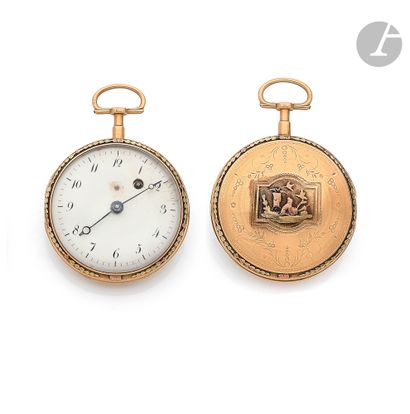 null LEPECHON in ST BRIEUX. Circa 1790

18K (750) gold pocket watch, white enamel...