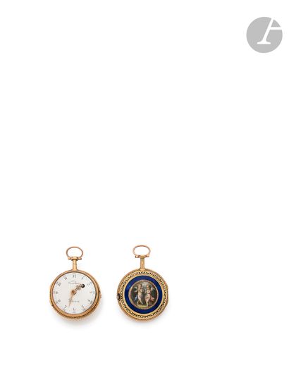 null VAUCHEZ in Paris. Circa 1790

18K (750) gold pocket watch, white enamel dial,...