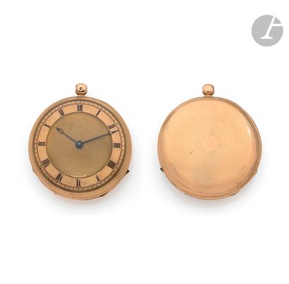  HUMBERT. About 1820 
N° 2064 
18K (750) gold pocket watch, dial on plate, Roman...