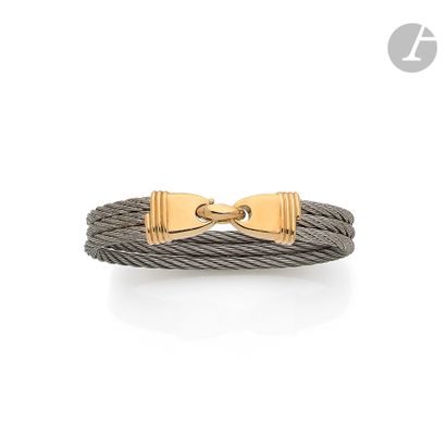 FRED 
Bracelet with 3 steel cables, clasp...