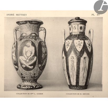 null ANDRÉ METTHEY (1871-1920) 
Baigneuses et volatiles
Important vase balustre à...