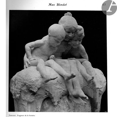  MAX BLONDAT (1872-1925) SCULPTEUR & ÉMILE DECŒUR (1876-1953) Enfants et grenouilles...