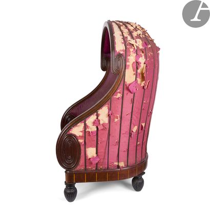 null MAURICE DUFRÈNE (1876-1955)
Rare et exceptionnel fauteuil dit Montgolfière.
Épreuve...