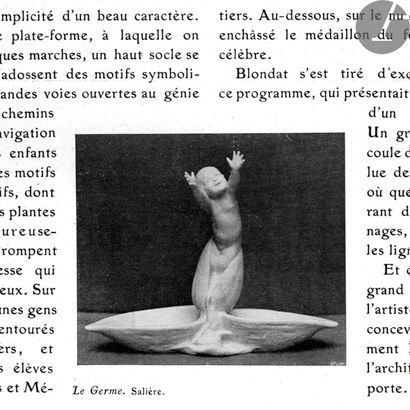 null MAX BLONDAT (1872-1925)
Le Germe, le motif conçu en [1903]
Salière double. 
Épreuve...