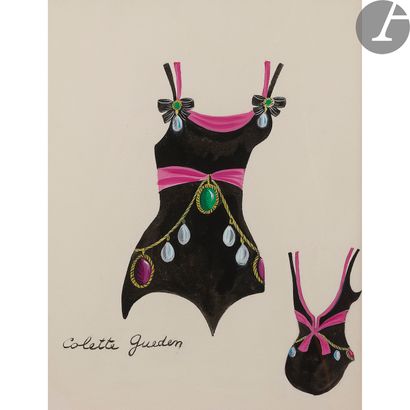 null COLETTE GUÉDEN (1905-2000) 
Bustier (face et dos), possiblement un projet de...