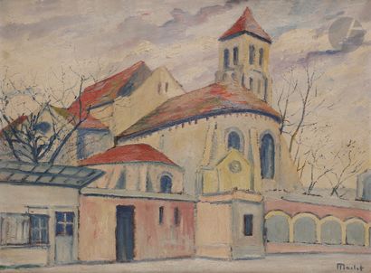 null Elisée MACLET (1881-1962)
Église Saint-Pierre de Montmartre
Huile sur carton.
Signée...