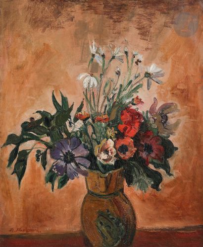 null Abraham MINTCHINE (1898-1931)
Vase de fleurs
Huile sur toile.
Signée en bas...