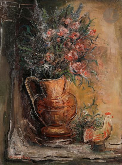 Marc STERLING (1898-1976) Cruche de fleurs...