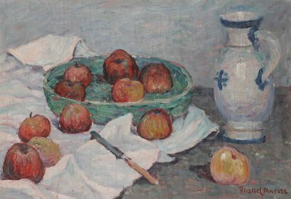 null Henri ROUSSEL-MASURE (1863-1919)
Nature morte aux pommes
Huile sur toile.
Signée...