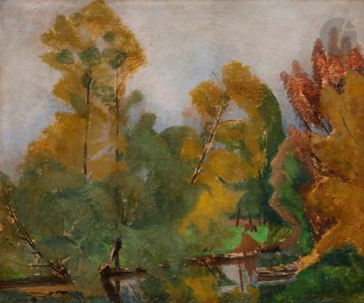 Sonia LEWITSKA (1882-1937) Paysage à la rivière...