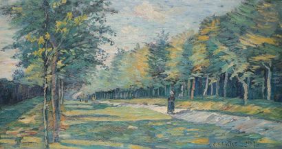 null Emmanuel de la VILLÉON (1858-1944)
Avenue de Montmuran, 1887
Huile sur toile.
Signée...