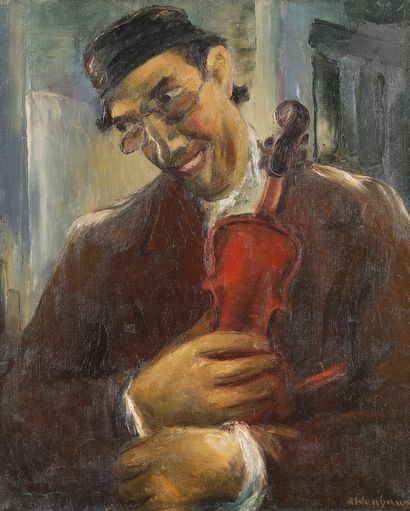 Abraham WEINBAUM (1890-1943) Violoniste Huile...