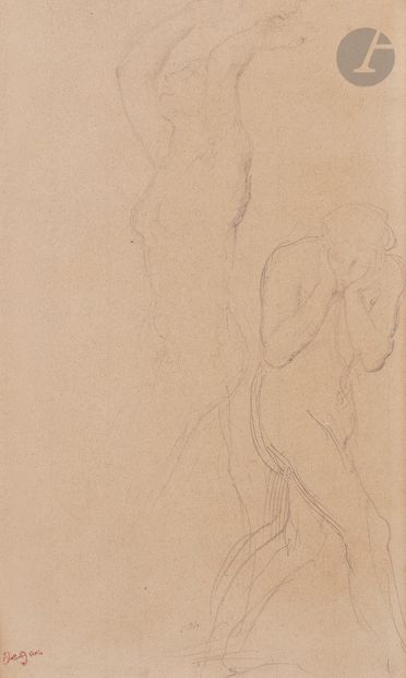 null Edgar DEGAS (1834 -1917
)Two full-length studies of women on the same
sheetBlack
pencil
on...