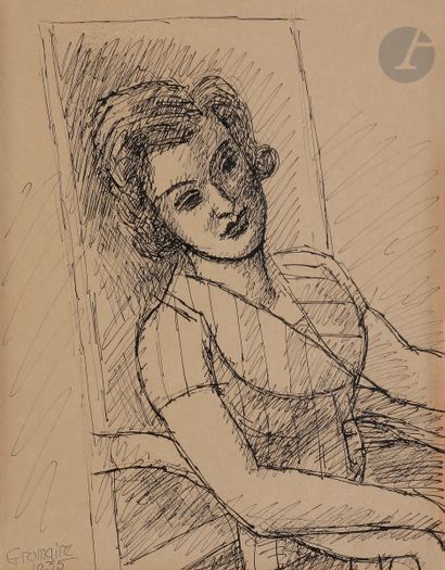 Marcel GROMAIRE (1892-1971) Portrait de Bonny-Pellieux,...