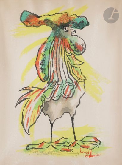 Jean LURÇAT (1892-1966
)The Rooster, 1953Gouache
.
Signed...