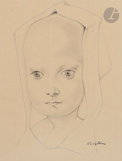 Léonard Tsuguharu FOUJITA (1886-1968 )Portrait...
