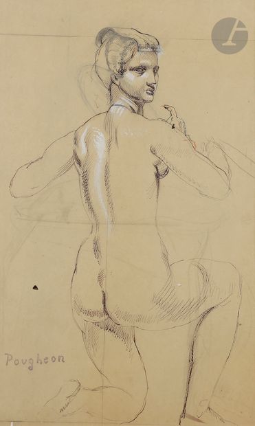 null Eugène Robert POUGHÉON (1886-1955
)Female nude, study for the tapestry The Rite...