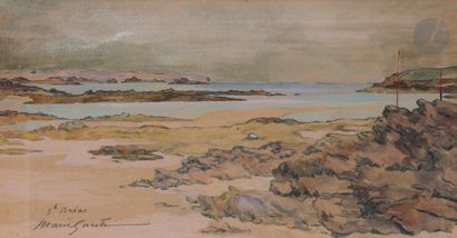 Marie GAUTIER (1870-?)Seaside in Saint-BriacWatercolor...