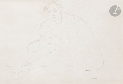 null André LHOTE (1885-1962
)Nude with face to hand, circa 1918Ink
.
Signed lower...