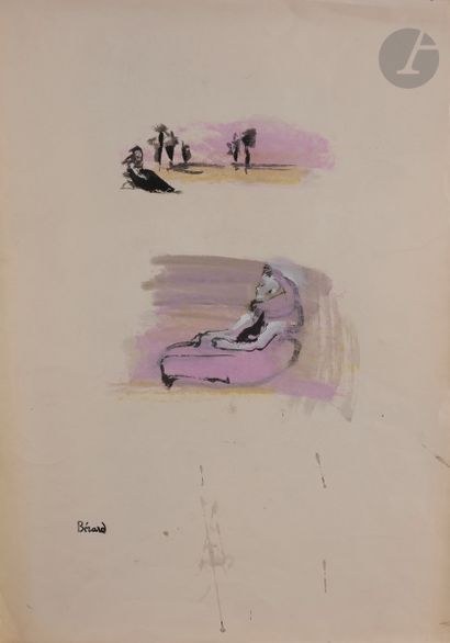 null Christian BÉRARD (1902-1949)
Scènes orientales
2 encres, lavis d'encre et gouaches.
Timbrées...