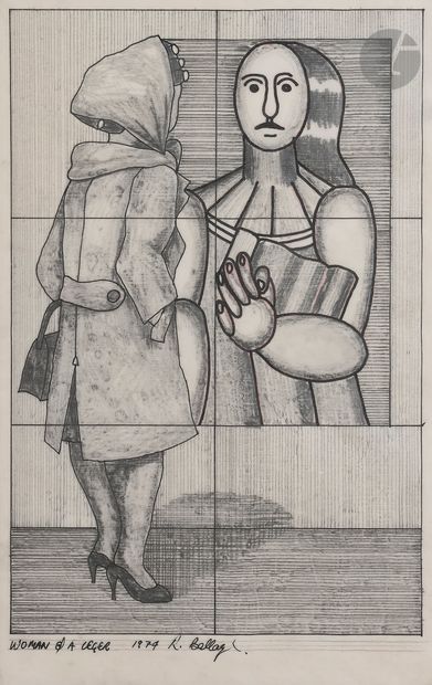 Robert BALLAGH (b. 1943
)Woman a Léger,
1974Leger

's
pencil
,...