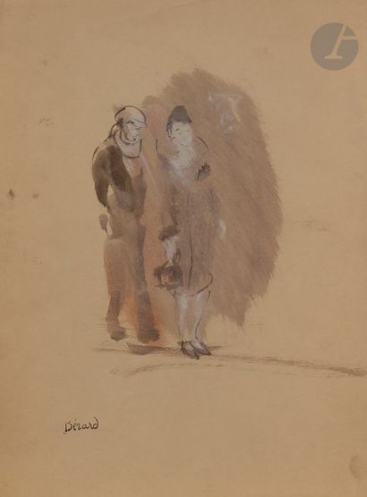 null Christian BÉRARD (1902-1949
)
CoupleInk
wash
and gouache.
Stamped lower left.
31,5...