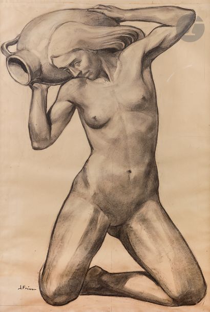 Jean FREOUR (1919-2010
)Nude with a jug -...