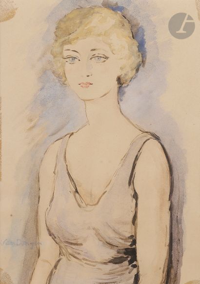 Kees VAN DONGEN (1877-1968
)Woman in bustWatercolour
.
Signed...
